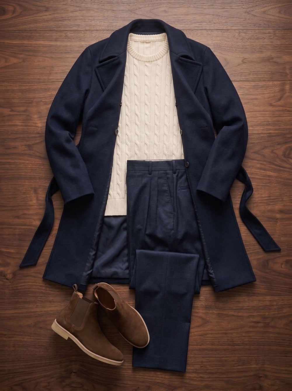 Conjunto Conjunto Ciudad: Abrigo Estación, Jersey Ramal, Pantalón Viaducto, Botín Apeadero
